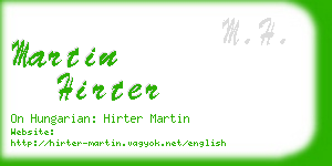 martin hirter business card
